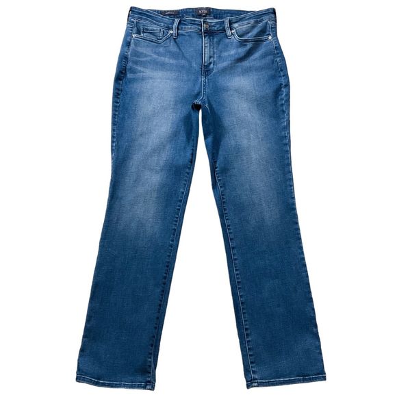 NYDJ Womens Jeans size 12 Medium Wash Sheri Slim x30"inseam Cotton Denim Stretch - Picture 1 of 11